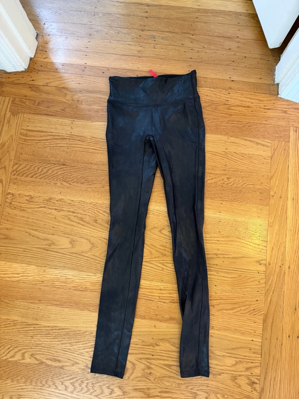 SPANX Black Faux Leather-Look High-Rise Leggings